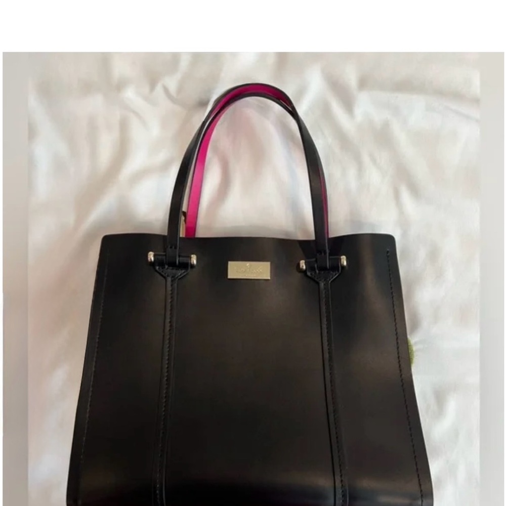 Kate Spade | Arbour Hill Small Elodie Leather Satchel, Black/Pink